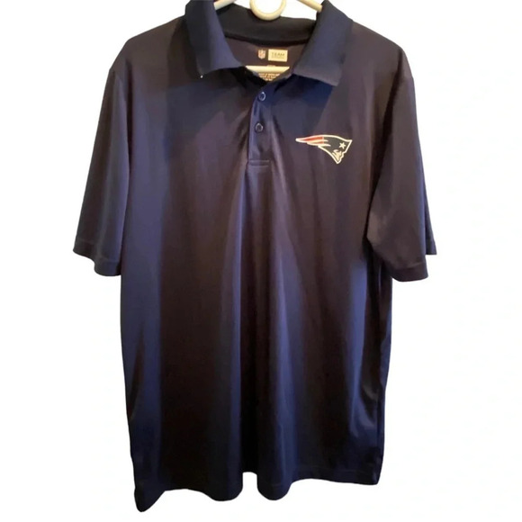 PATRIOTS MENS NAVY GOLF POLO SHIRT TOP SUMMER TEE BLUE CASUAL TOPS SIZE L LARGE - Picture 1 of 4